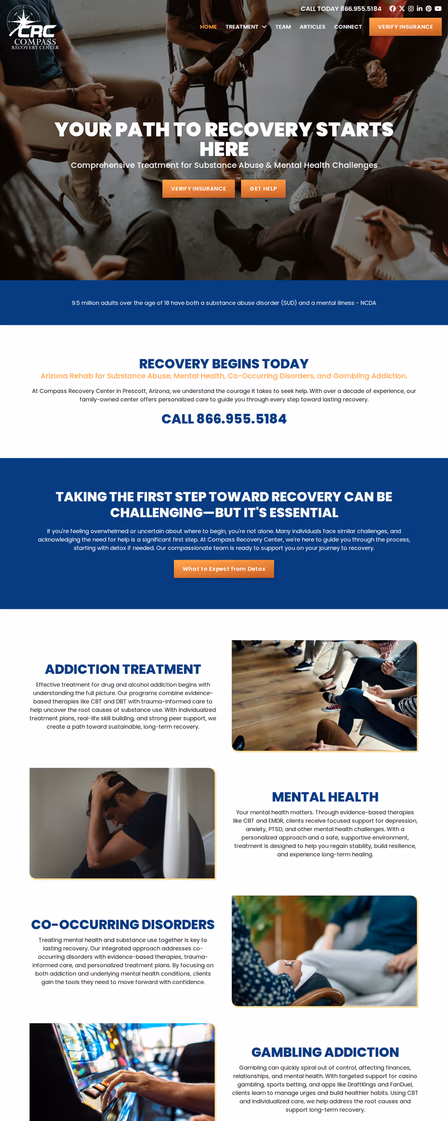 Compass Recovery Center website