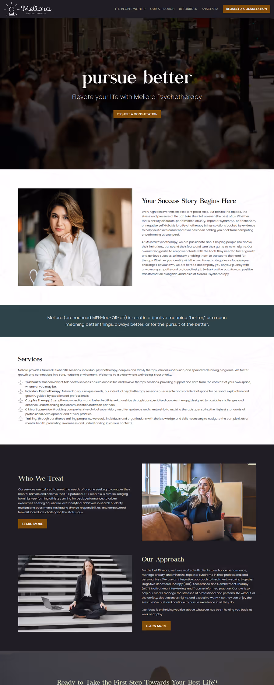 Meliora Psychotherapy website