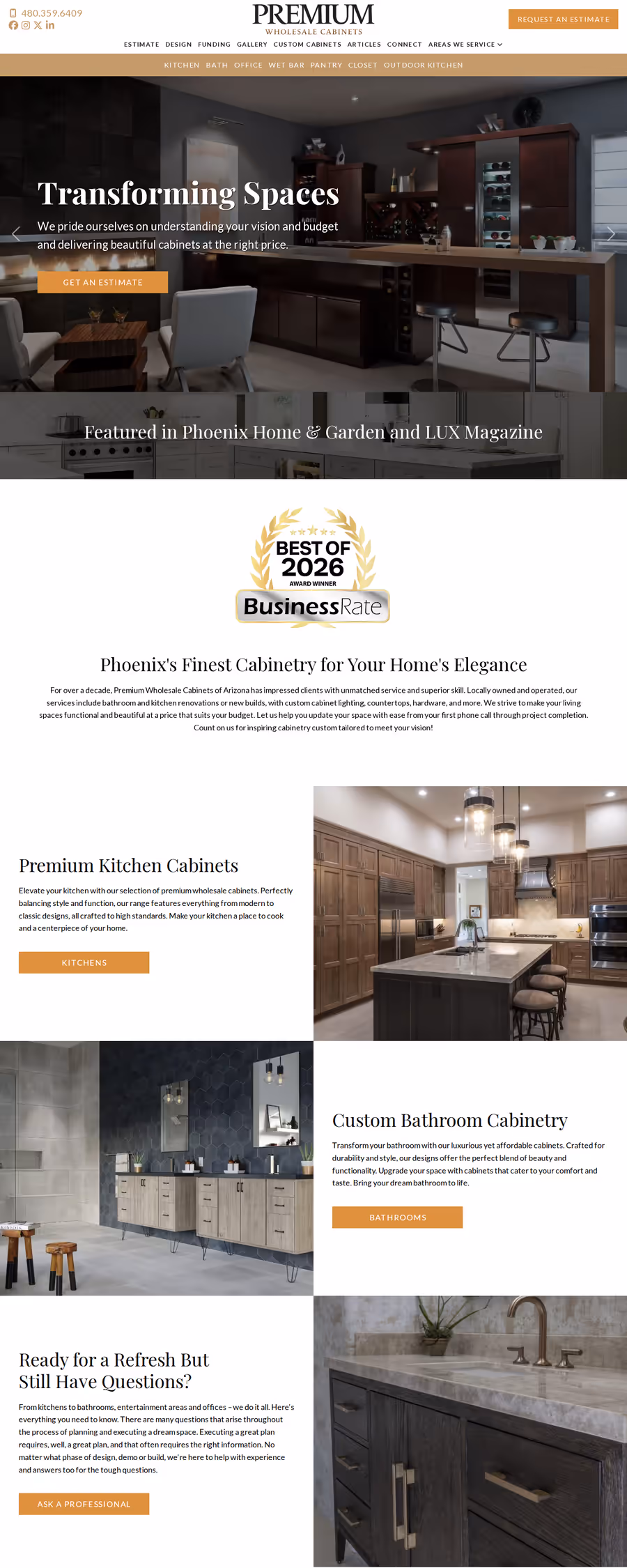 Premium Wholesale Cabinets website
