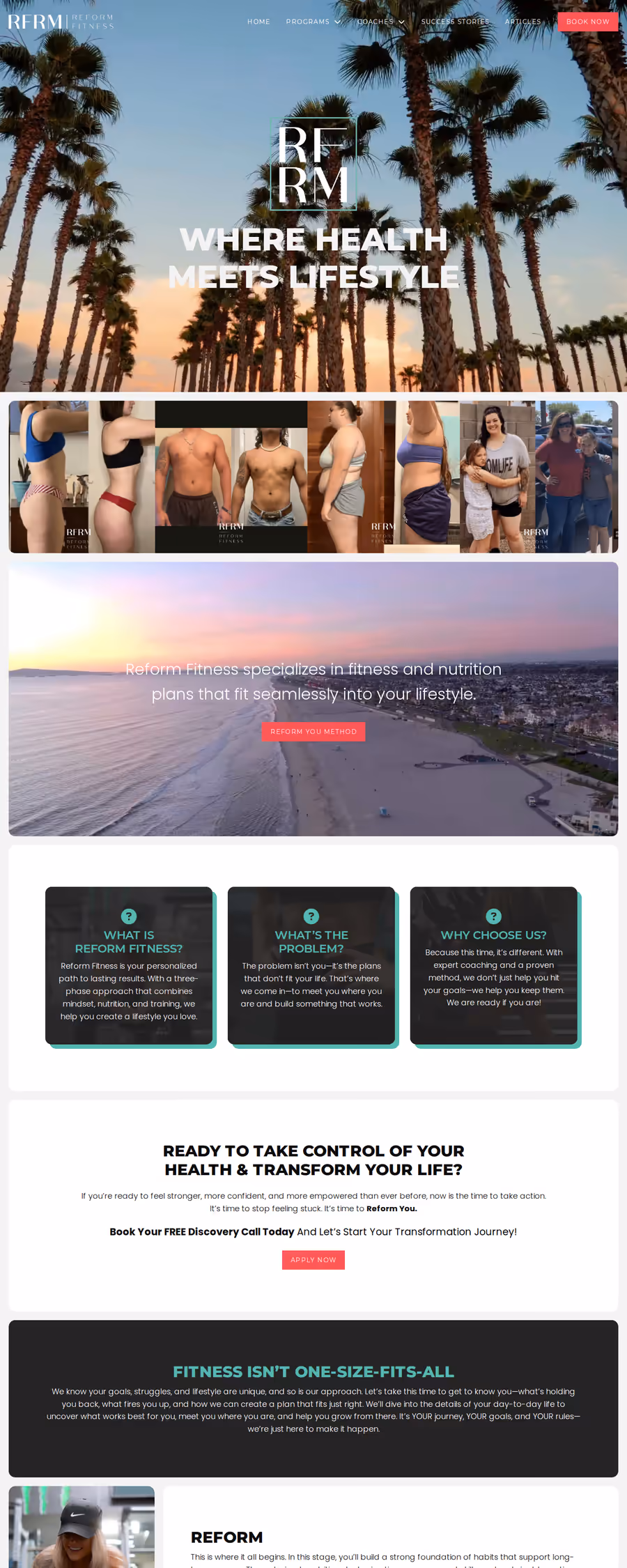 Reform Fitness website